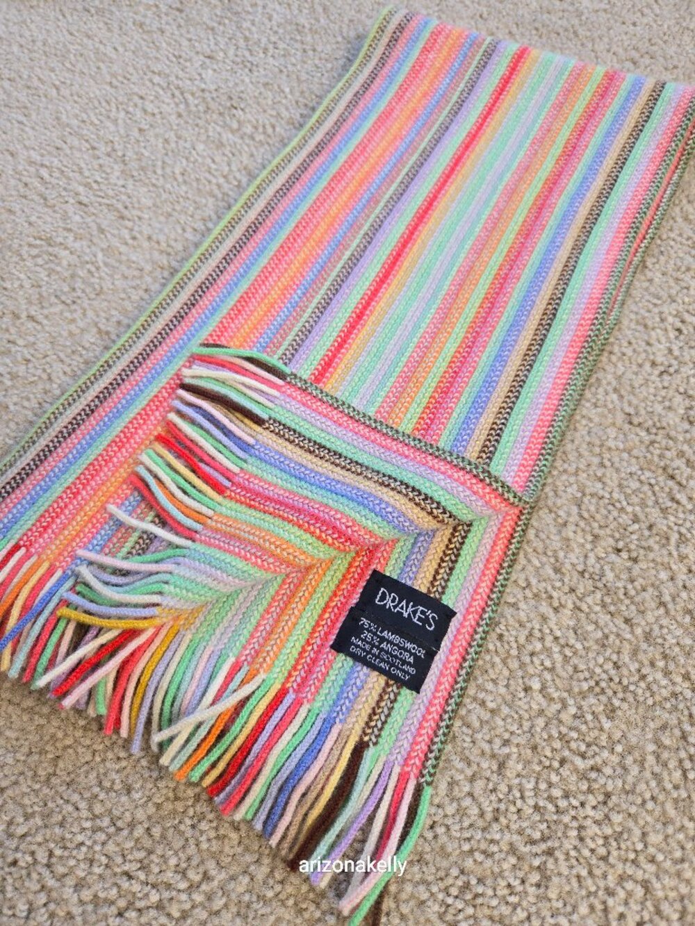 NWOT Drake's Scarf Knit Lambswool/Angora Gorgeous Colors